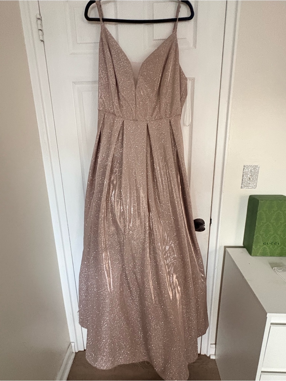 Sparkle Nude Pink Evening Gown